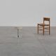 Vintage Mid-century design stool in chrome with white leather seat, 1970s
