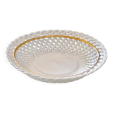 Huge antique Bassano bowl in openwork braided majolica