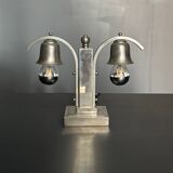 Dutch art deco nickel desk or table lamp, 1930s
