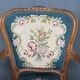 Pair of hand-embroidered armchairs. Walnut.