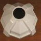 Modernist art deco ball vase in ecru white cracked glazed earthenware, signed saint clement n° 778