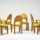 The Modern Scandinavian Oregon Pine Mid-Modern Dining Set - 4 Accent Chairs and 2 Armchairs