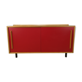 Enfilade moderniste à portes coulissantes rouges 1960