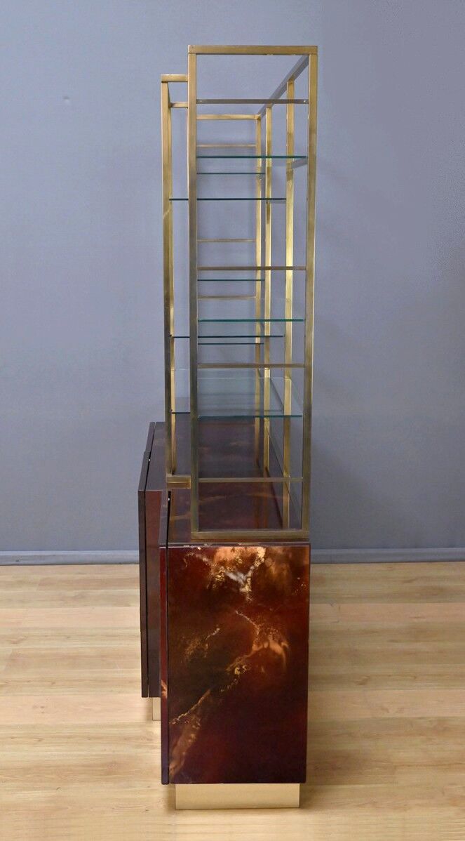 Rare lacquered library attributed to Guy Lefèvre, Maison Jansen – 1970
