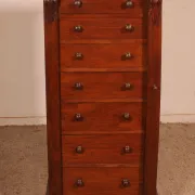 19th-century walnut Wellington commode