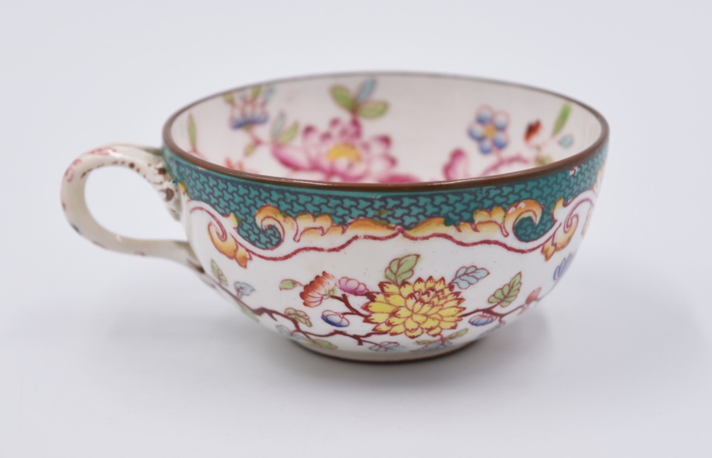 Cup and under cup Sarreguemines décor Minton n°248