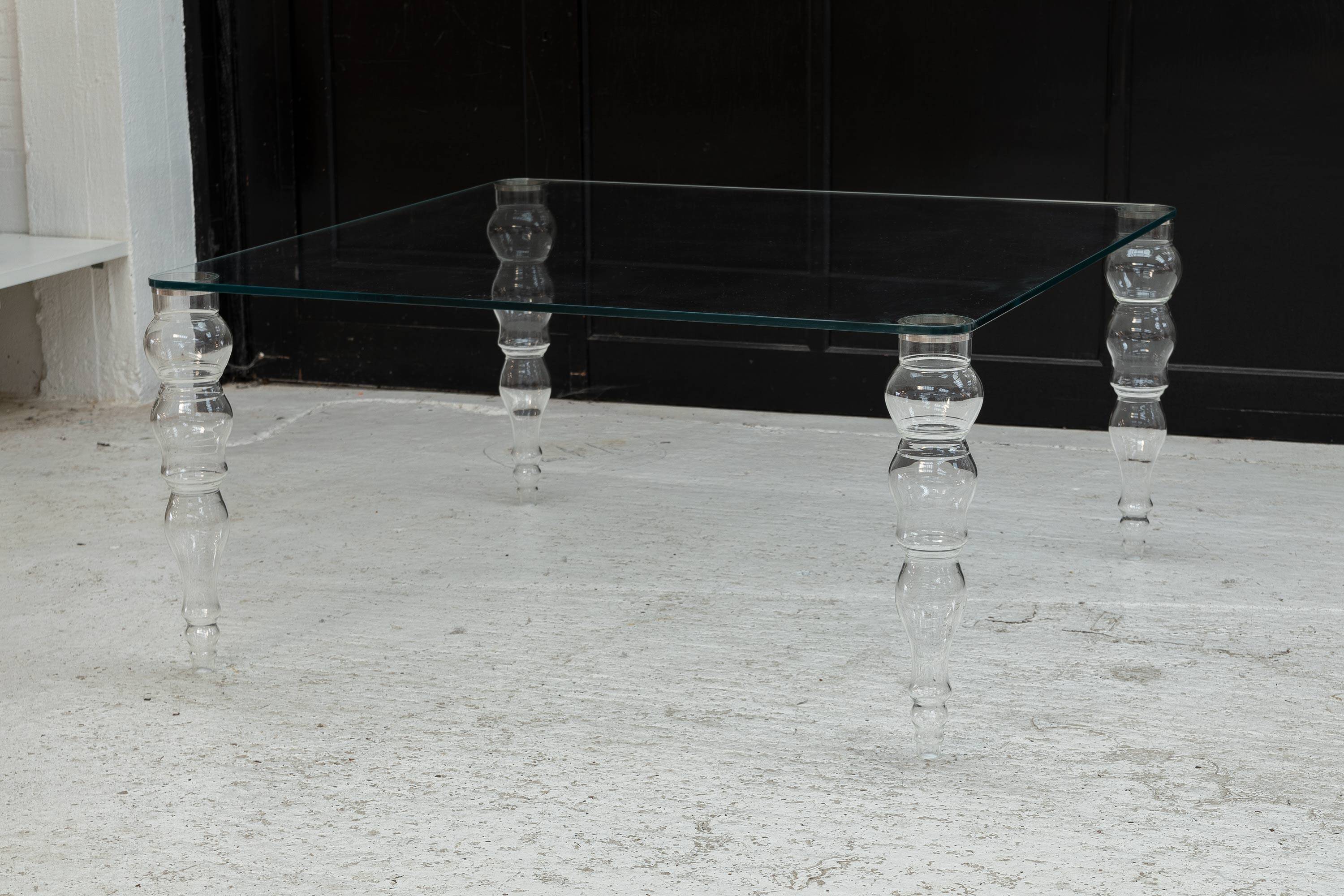 Table à manger en verre par Piero Lissoni pour Glas Italia, années 1970