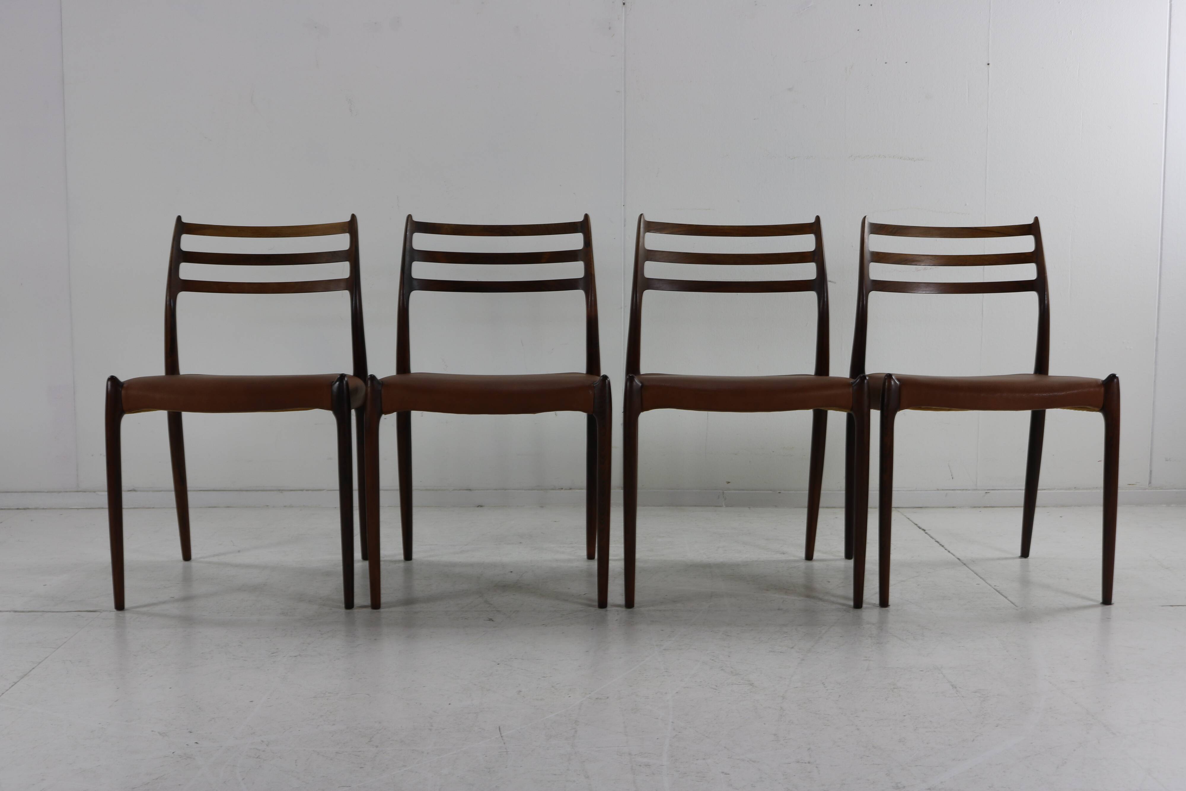 Rosewood danish design dining chairs no 78 by Niels Otto Møller
