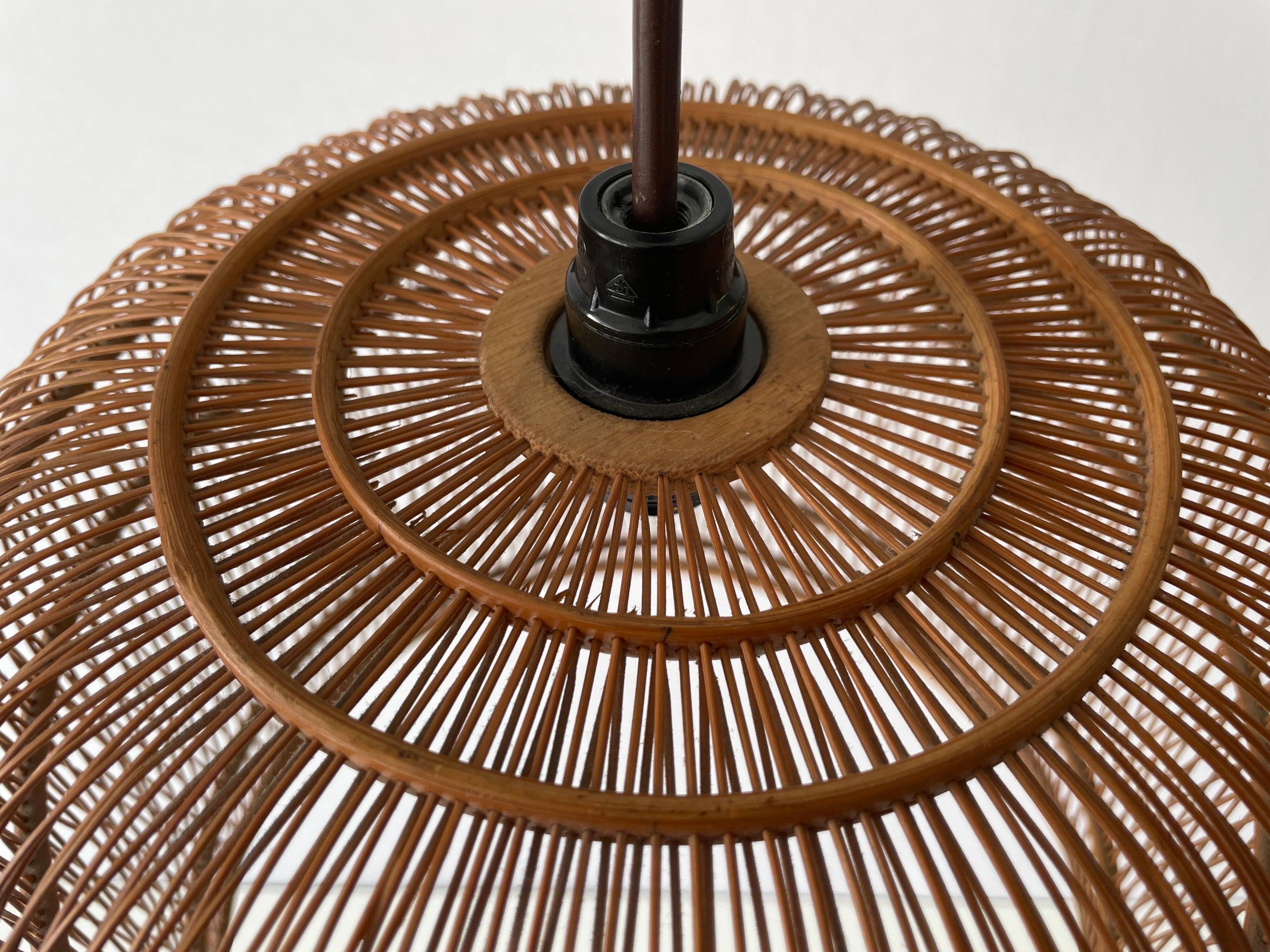 Unique Danish hanging lamp in the shape of a wooden cage, 1960s, Denmark.