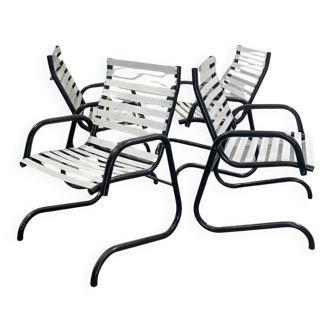 Vintage Garden Armchairs, 1980s, Set of 4