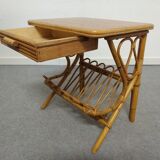 Bamboo and rattan bedside table from the 60s/70s