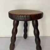 Brutalist wooden stool