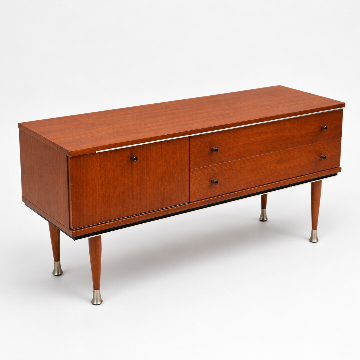 Vintage low teak sideboard 1960s