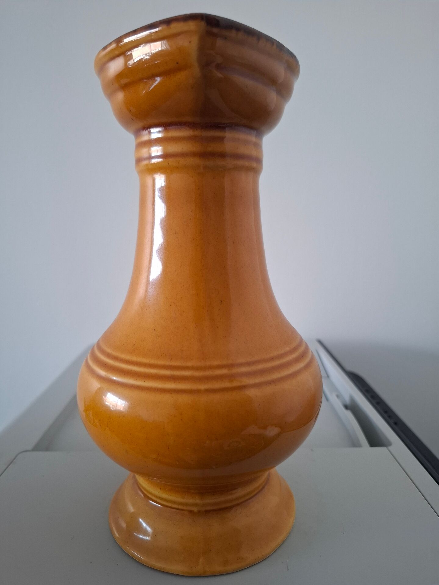 Old ceramic pitcher signed Angèle