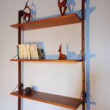 Ergo wall-mounted teak shelves, Vintage Scandinavian 1960s