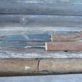 Horn and stainless steel lamb service meat knife