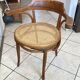 Fauteuil bistrot bureau en bois courbé assise cannée années 30