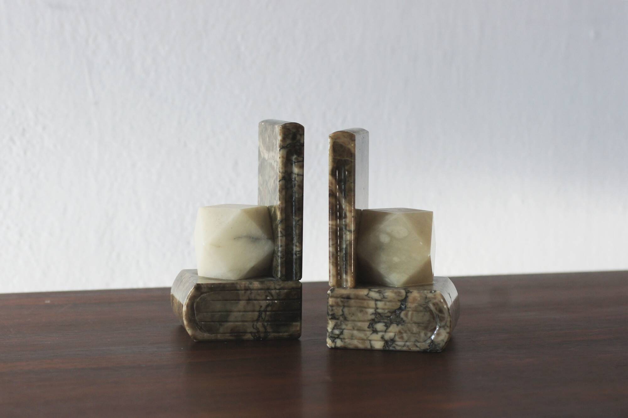 Italian Alabaster Bookends, 1970s, Set of 2