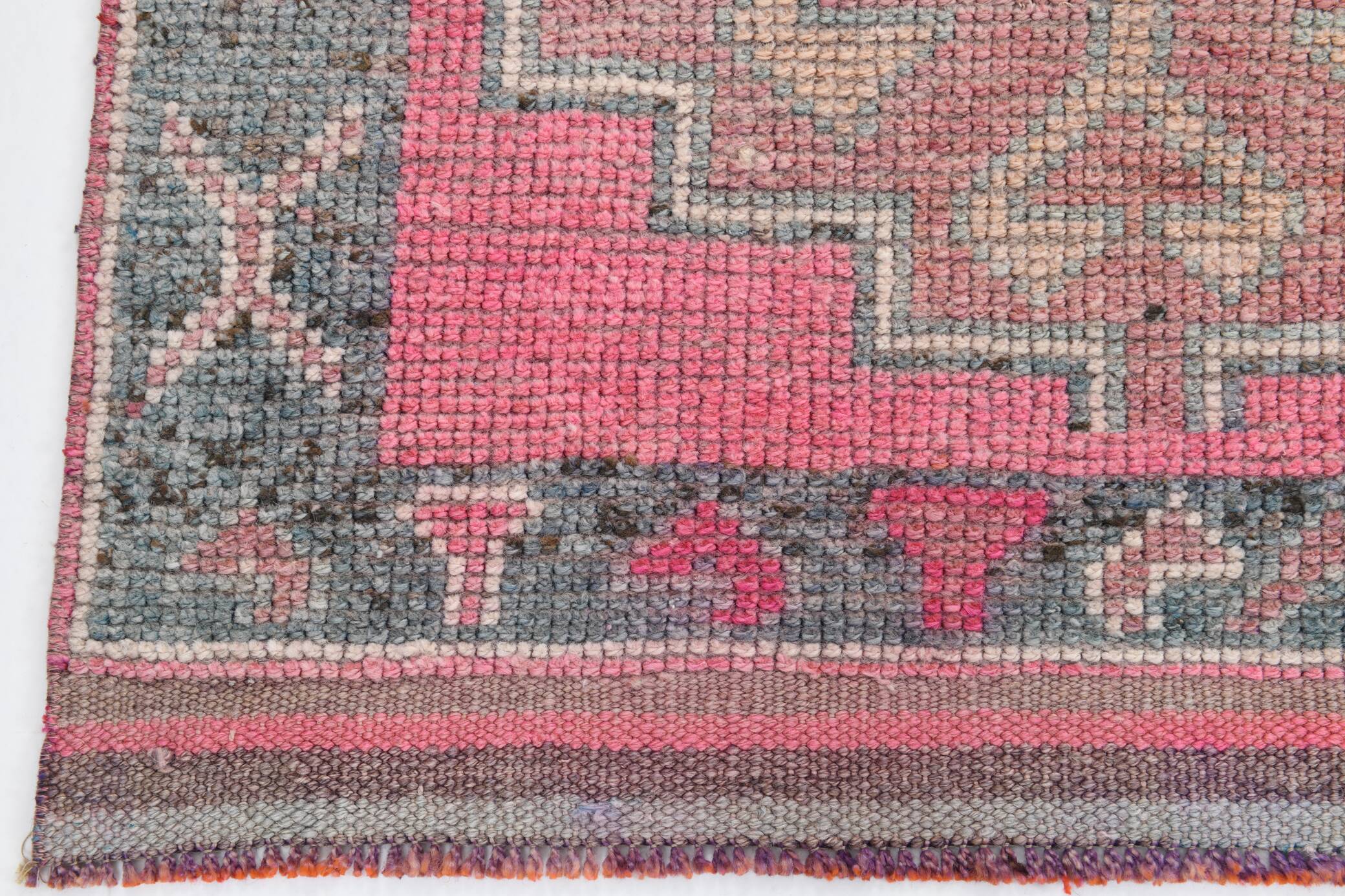 3x10 Pink Vintage Runner Rug, 99x324Cm