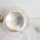 Antique silver sugar bowl with sprinkling spoon
