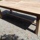 Solid oak farmhouse table in raw wood