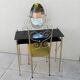 Coiffeuse et chaise vintage verre et métal dorée