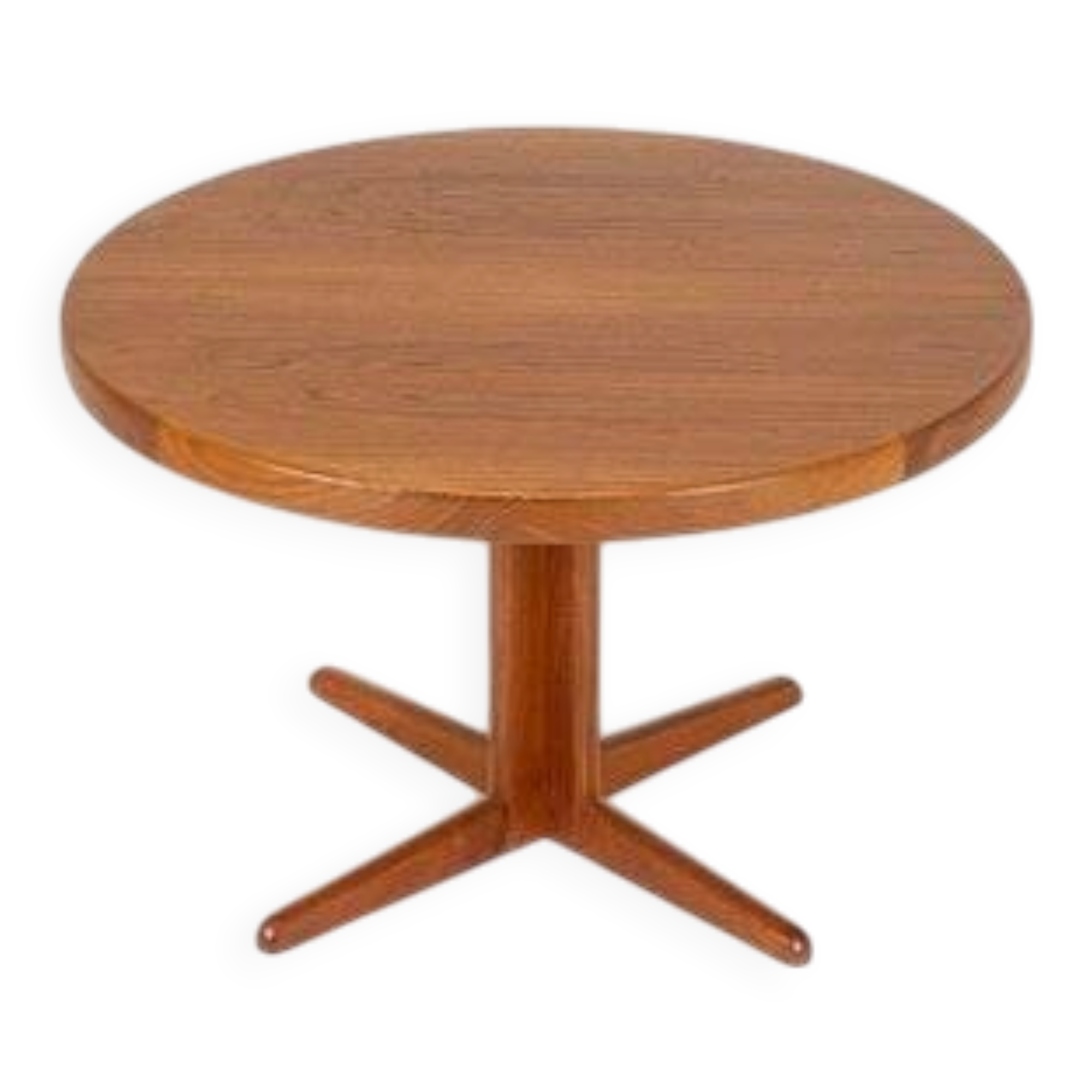 Round extendable teak dining table by Bramin, 1960s