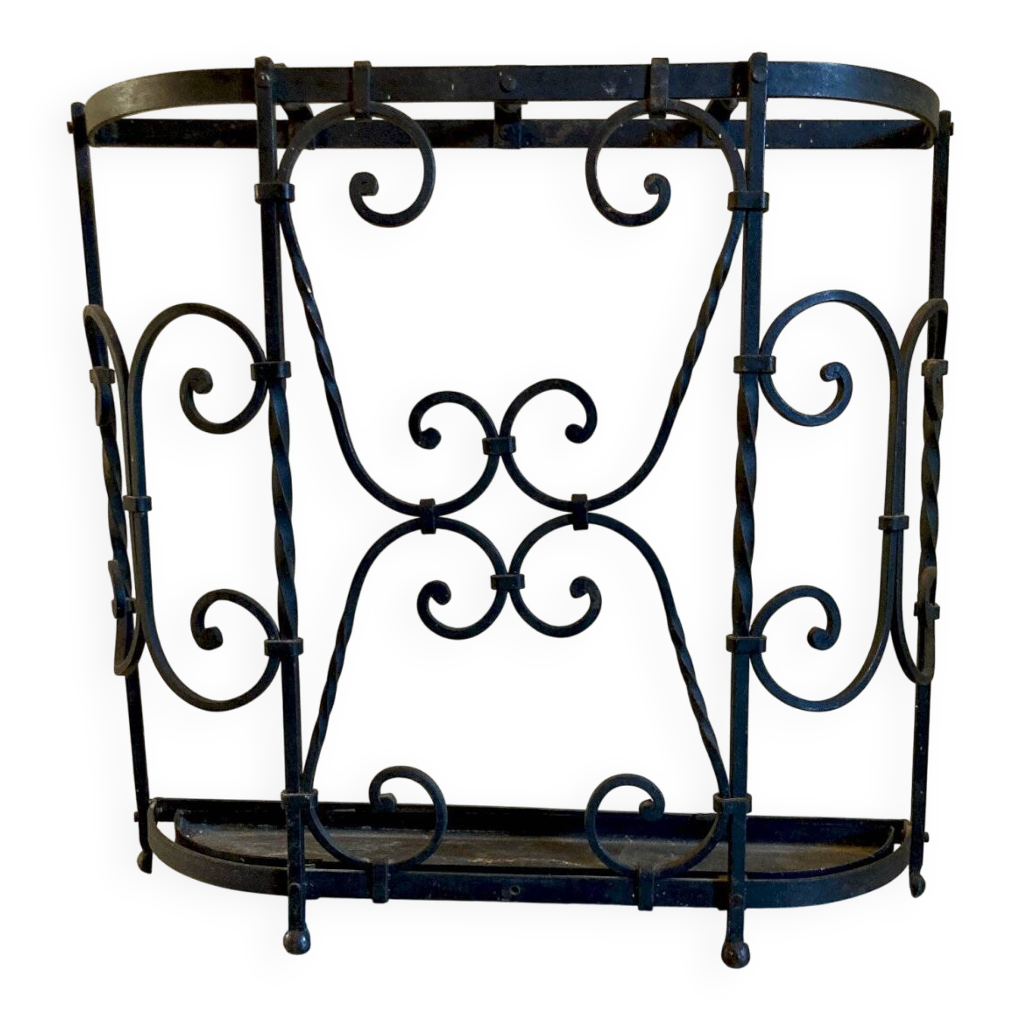 Antique wrought iron umbrella stand - early 20th century