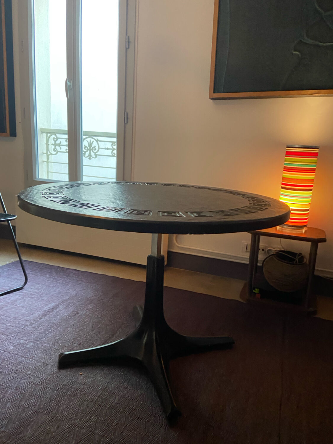 Vintage Dining Table by Ilse Möbel, 1960s, Round and Black