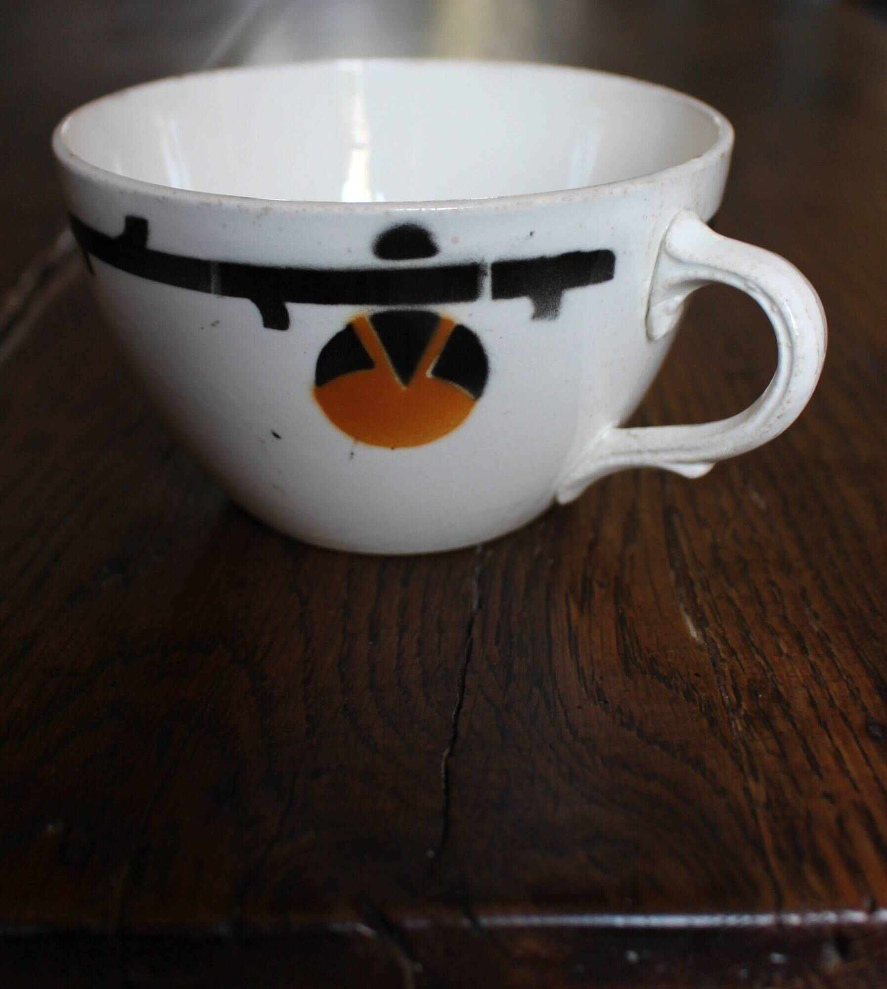 Cups Marylou Digoin Sarreguemines Barcarolle Badonviller orange black art
