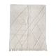 Moroccan Berber carpet blessed ouarain ecru plain with engraved diamonds 302x210cm