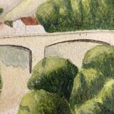 Watercolor seaside landscape recto/verso