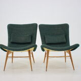 1960s Pair of Miroslav Navratil Shell Lounge Chairs, Czechoslovakia