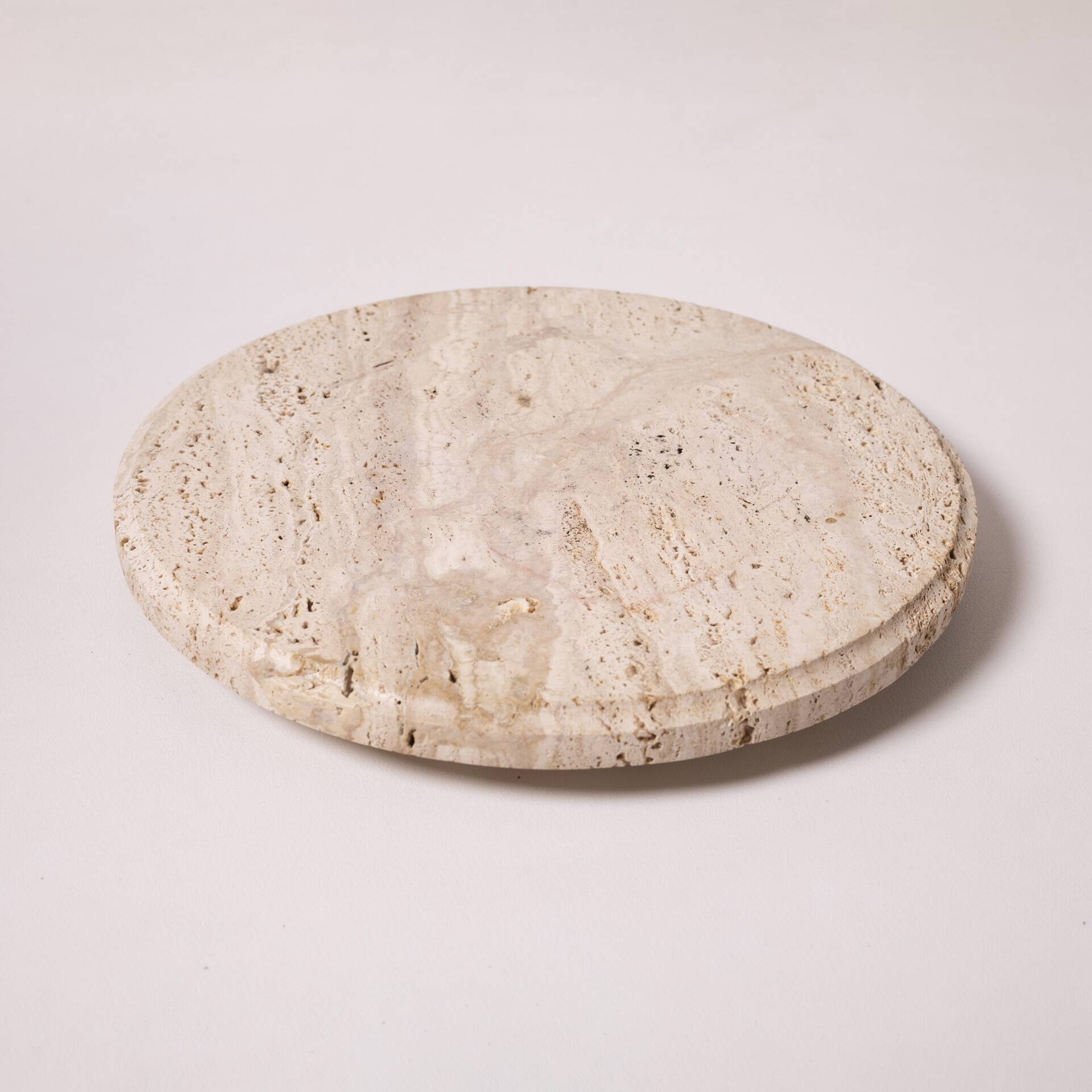 Travertine stone plate / centerpiece, Italy, 1980s