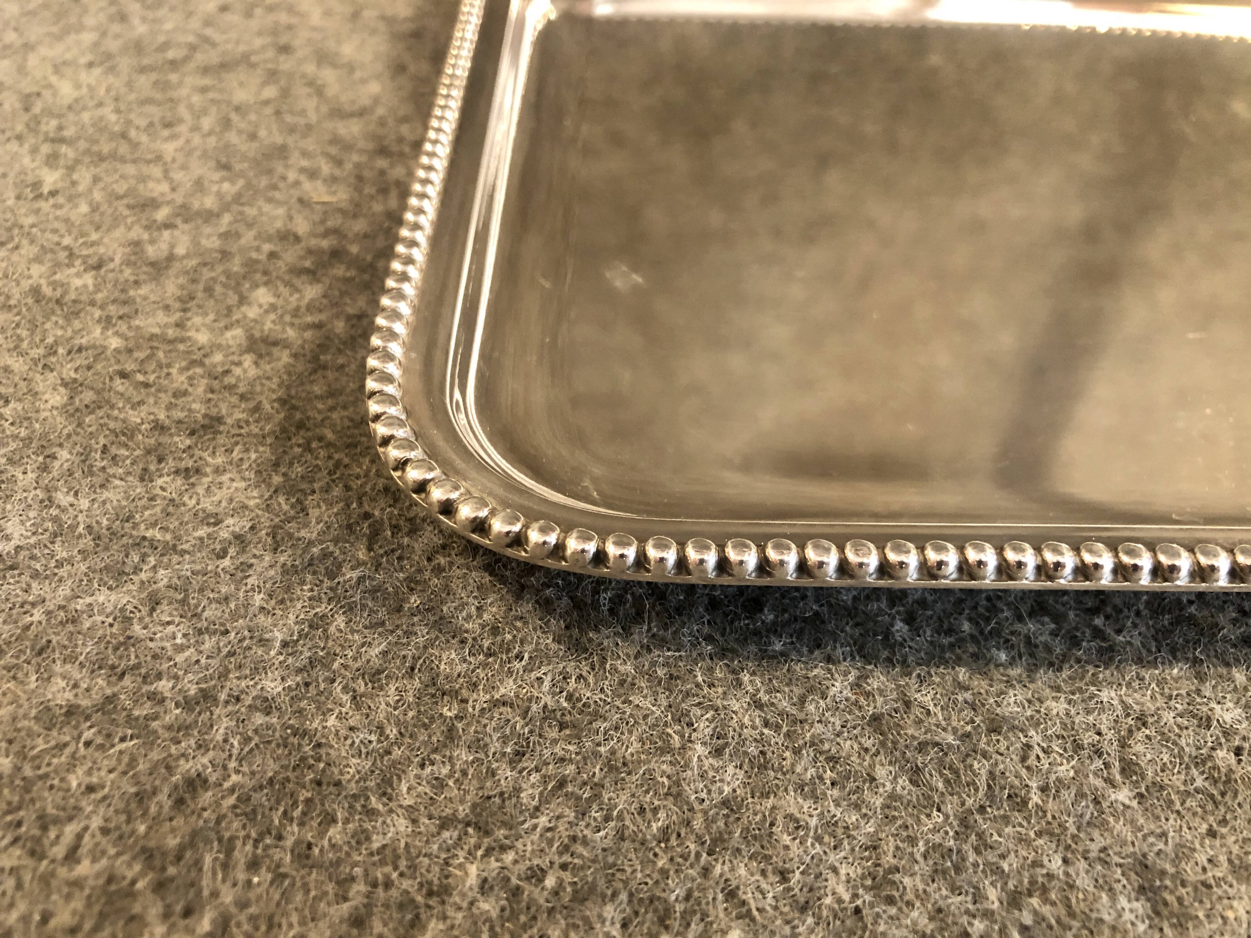 Silver metal tray, late 19th century