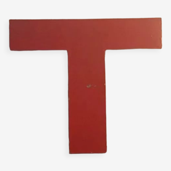 Letter T in metal