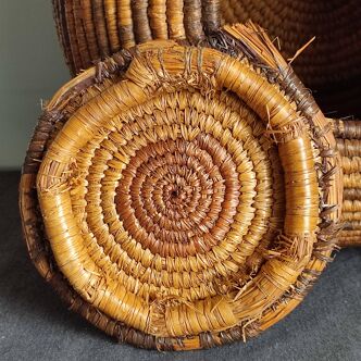 Vintage Handmade Coiled Basket