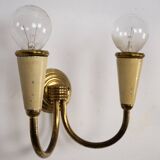 Set of four Mid-Century sconces in lacquer and brass. Italy 1950s