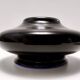 Postmodern Iridescent Black and Cornflower Blue Cased Glass Vase, Italy
