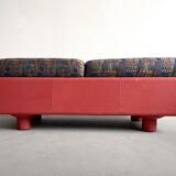 Vintage Italian Sofa from Rossi di Albizzate in Leather and Fabric, Rare Model Designed by Carlo Bar