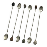 Large twisted spoons with semi-precious stones