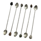Large twisted spoons with semi-precious stones