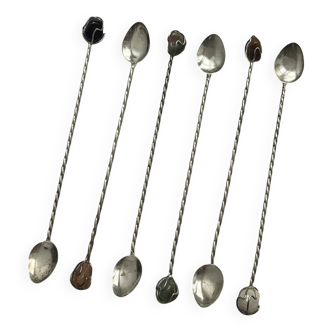 Large twisted spoons with semi-precious stones
