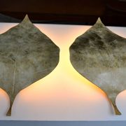 Pair of gold metal leaf wall lights from the 70s/80s.
