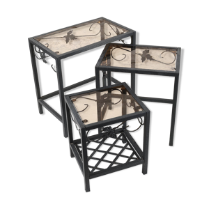 Lot de 3 tables gigogne - fer