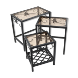 Set of 3 wrought iron nesting tables