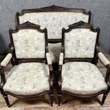 Louis XVI style living room in rosewood and gilding circa 1850