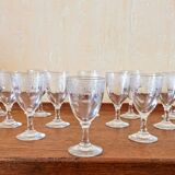 Verres anciens en cristal gravées