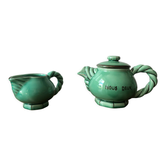 Signature "Nous Deux" collection teapot and milk jug