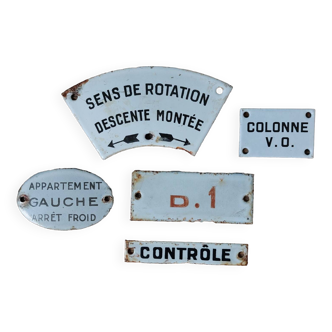 Lot de 5 plaques émaillées